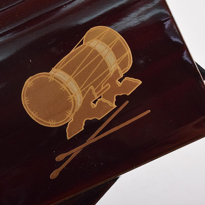 茶道具　熊谷秀穂作　惺斉好　和楽器蒔絵　歌書形香合　共箱　V　R9009