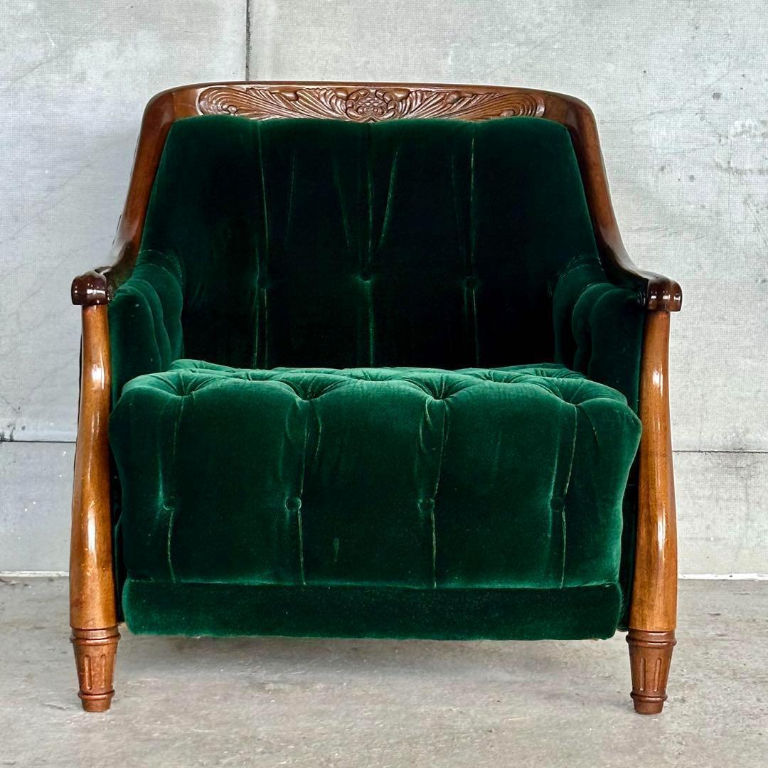 ★魅惑のグリーン★maruniマルニ木工 グリーンベルベット　ベルサイユ ソファ