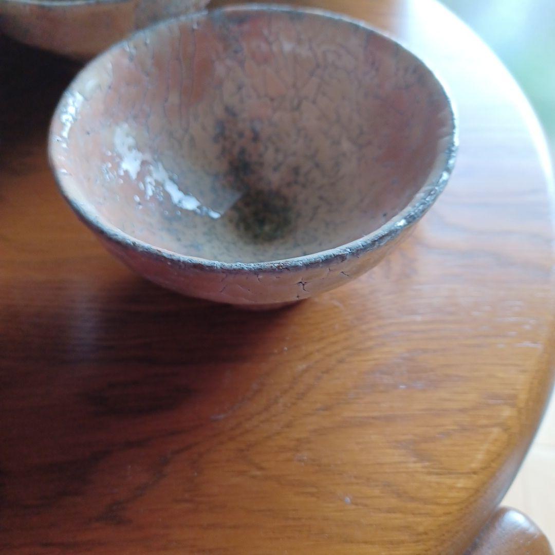 萩焼 鬼萩 黒田岳 汲出茶碗　3客セット　共箱