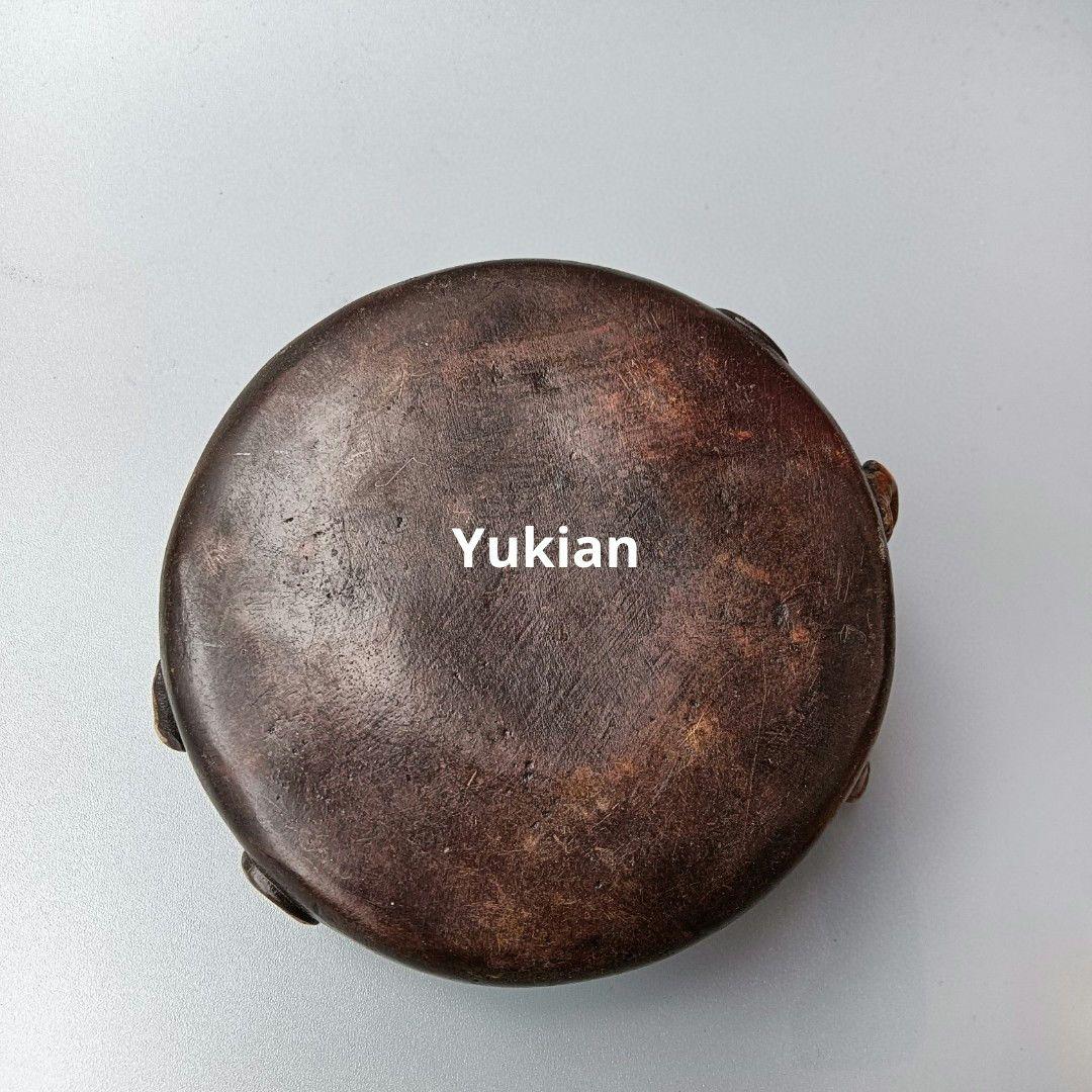 銅製 双龍耳灰皿 筆洗 書道具 文房具 工芸品 装飾品