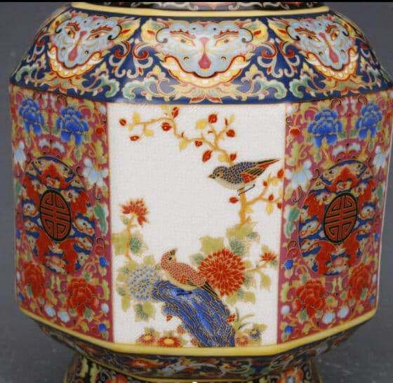 清朝 乾隆年製 エナメル 花瓶 工芸品 磁器 置物 アンティーク コレクショ6