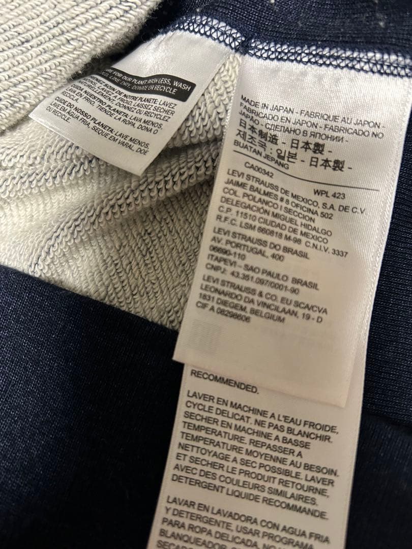 ループウィラー リーバイス　別注　ダブルジップ　パーカー　スウェット　S