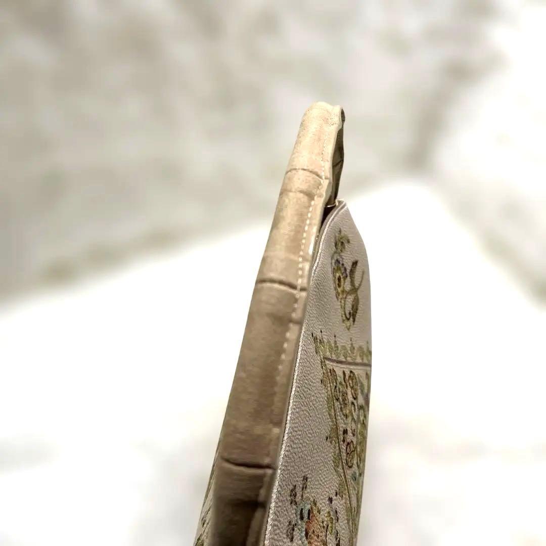 【未使用品】岡重　オカジマ　皇室御用達　和装バッグ　絹100% 象 花柄