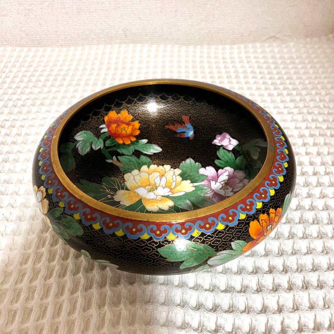 中国美術　七宝焼き　古玩　花鳥図