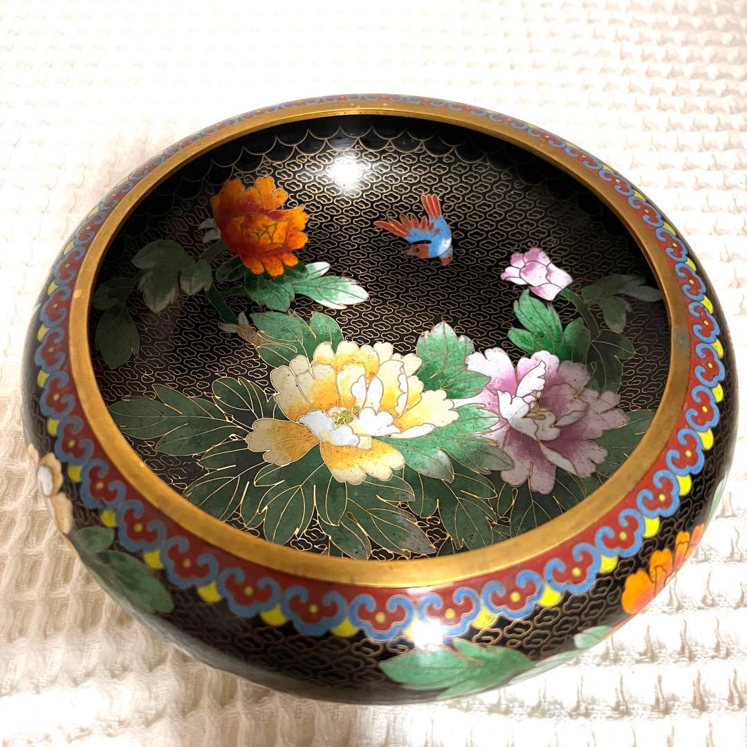 中国美術　七宝焼き　古玩　花鳥図