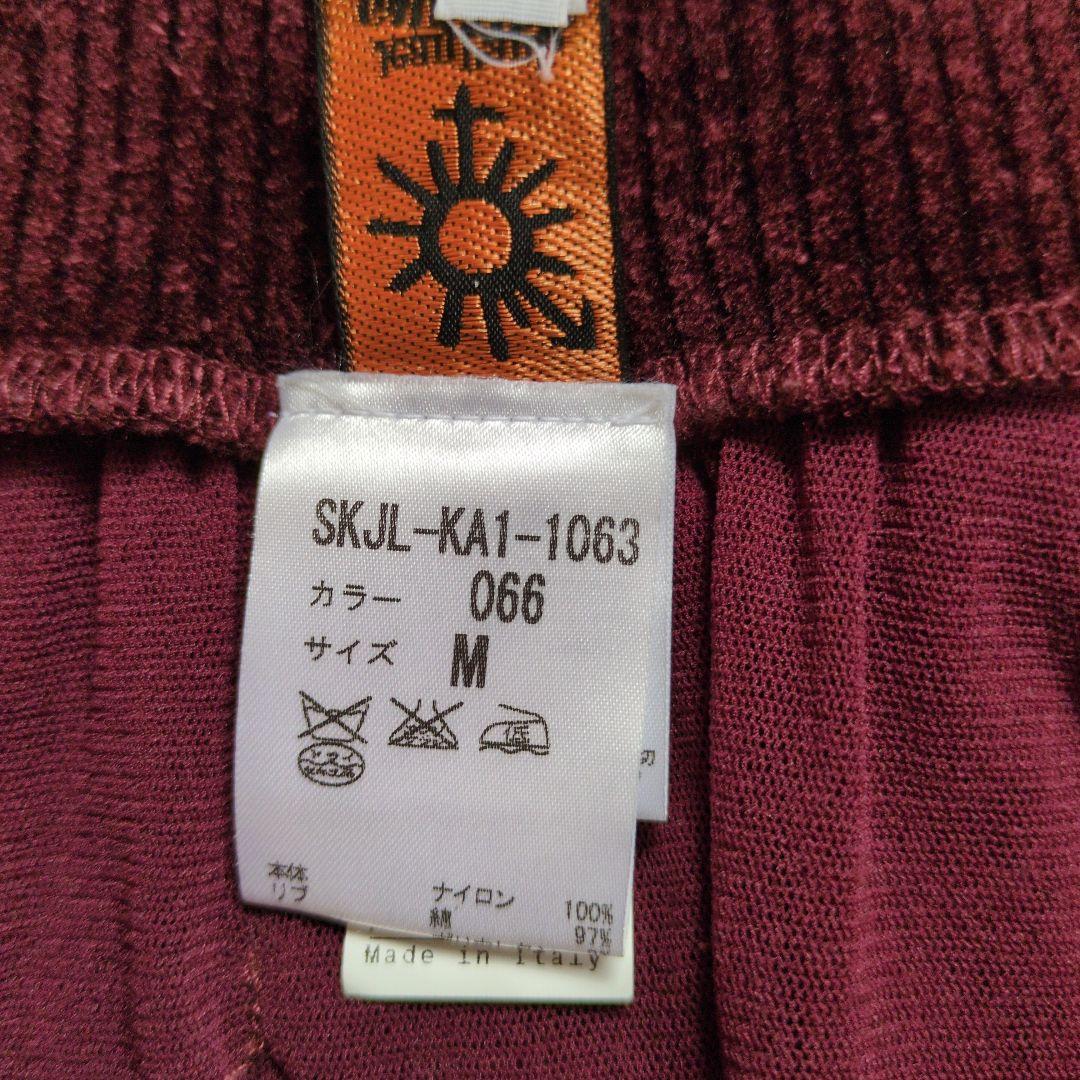 バーガンディ フレアスカート 風景プリント