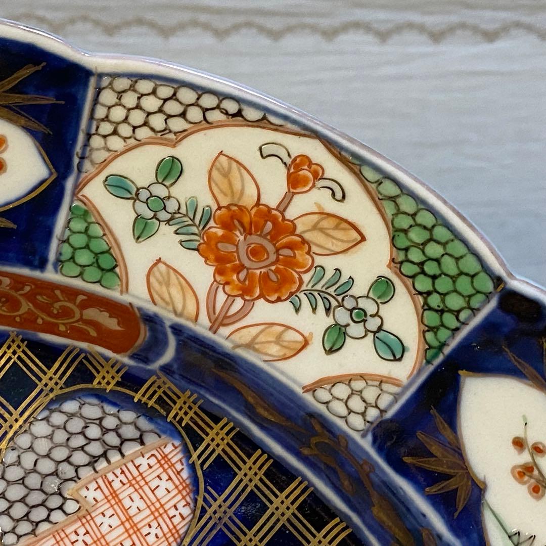 伊万里　古伊万里　大皿　色絵　金襴手　花の図　鳥の図