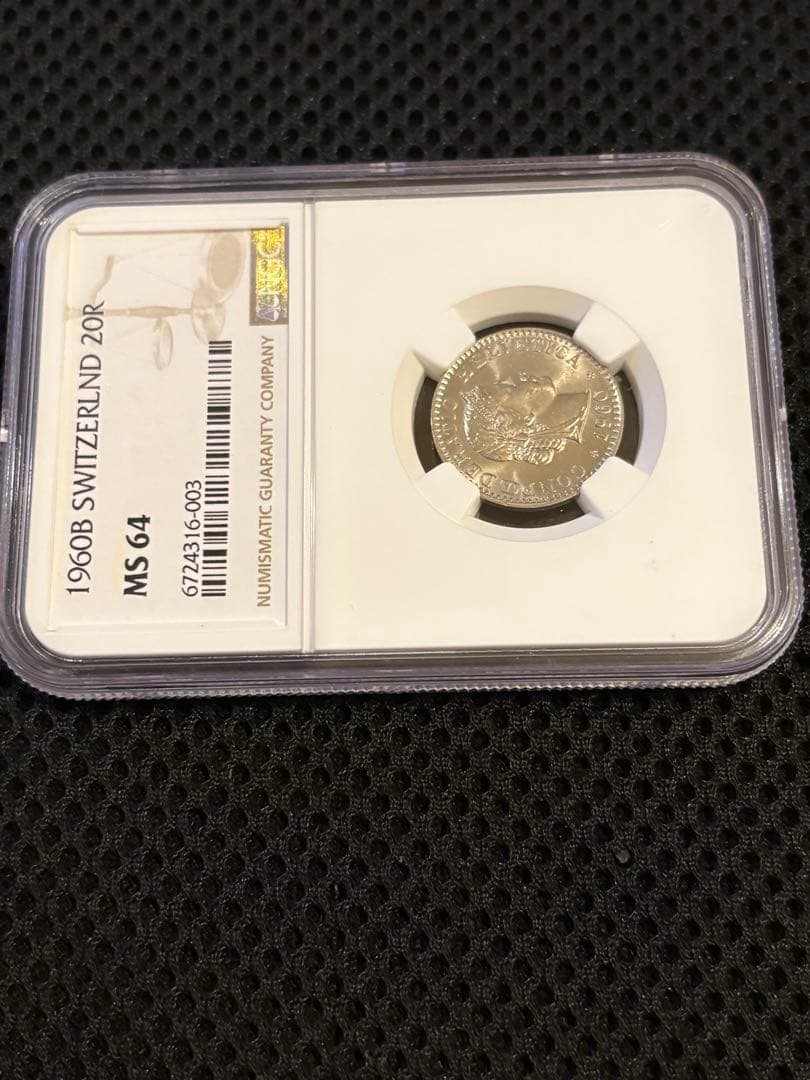 1960年B スイス 20ラッペン（NGC） MS64