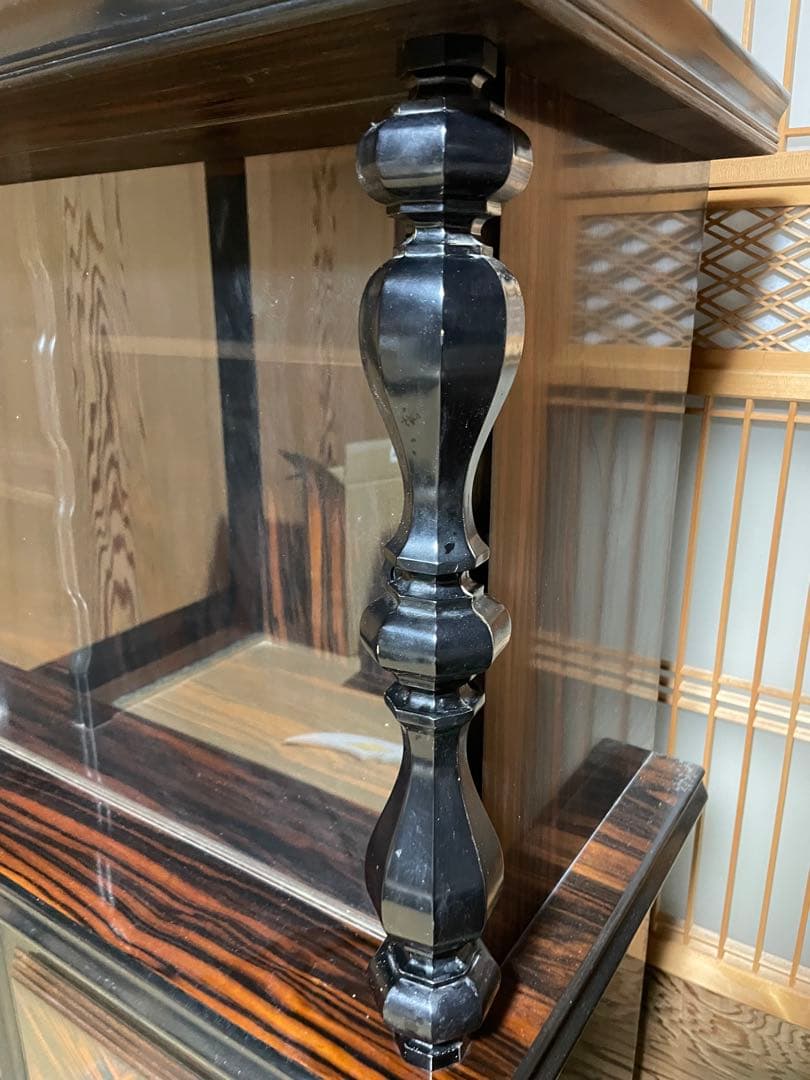 木製ガラスキャビネット、棚