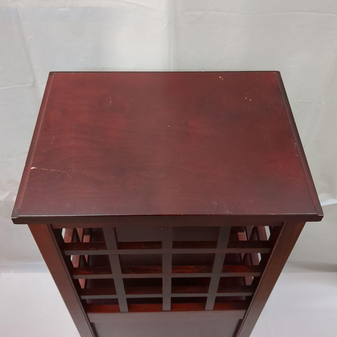 レトロ 木製ラック 電話台 ファックス台 ダークブラウン アヤノ