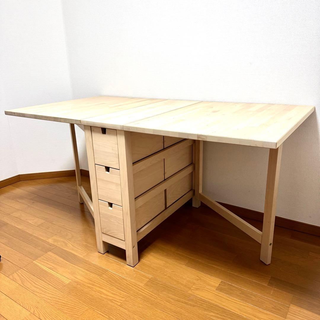 【美品】IKEA NORDEN ゲートレッグテーブル バーチ