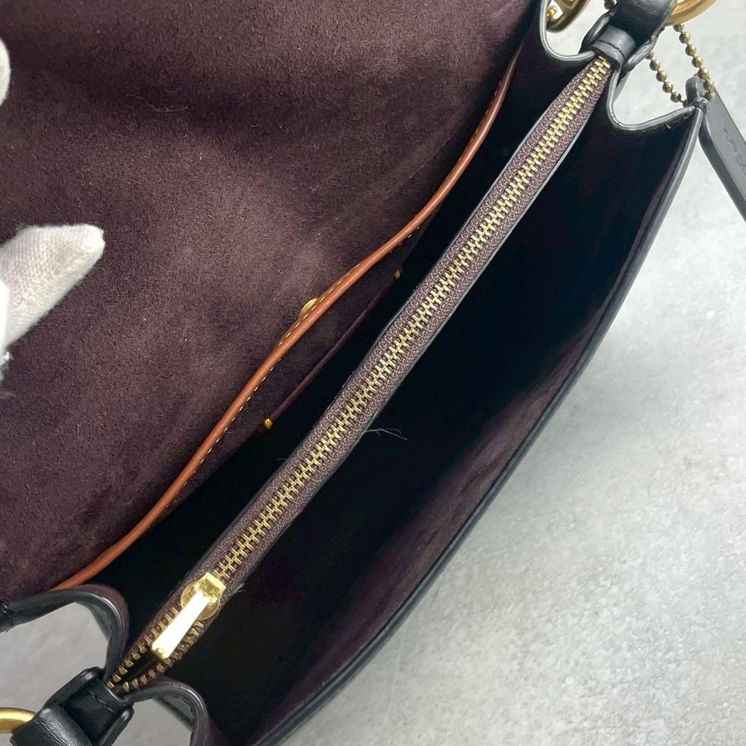 ✨美品✨コーチ　ビート　ショルダーバッグ 3way チェーン　レザー　ブラック