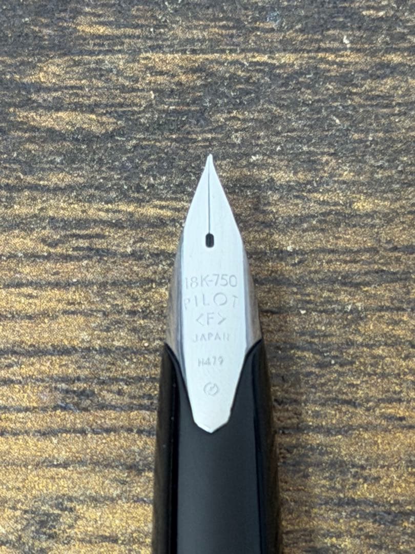 1979年製　18金　全蝕刻　格子　パイロット　エリート　万年筆　細字