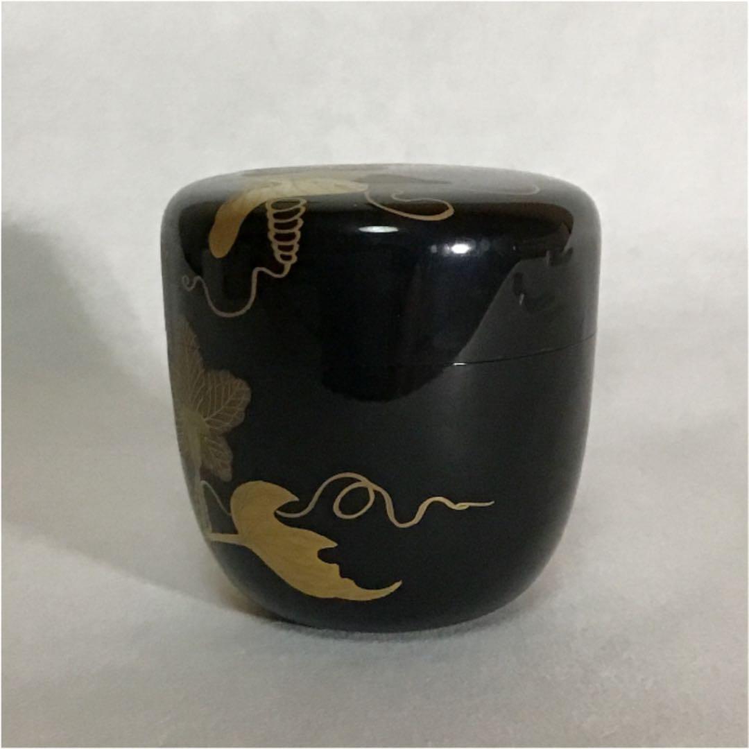 【茶道具】中棗　夕顔蒔絵　中村宗悦作