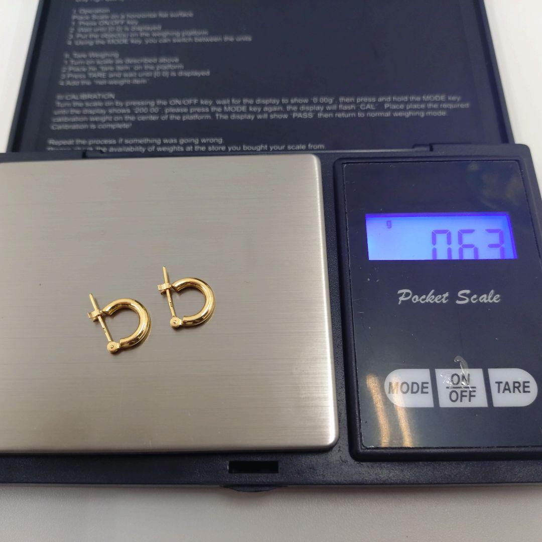 K18 ゴールド フープピアス 0.63g