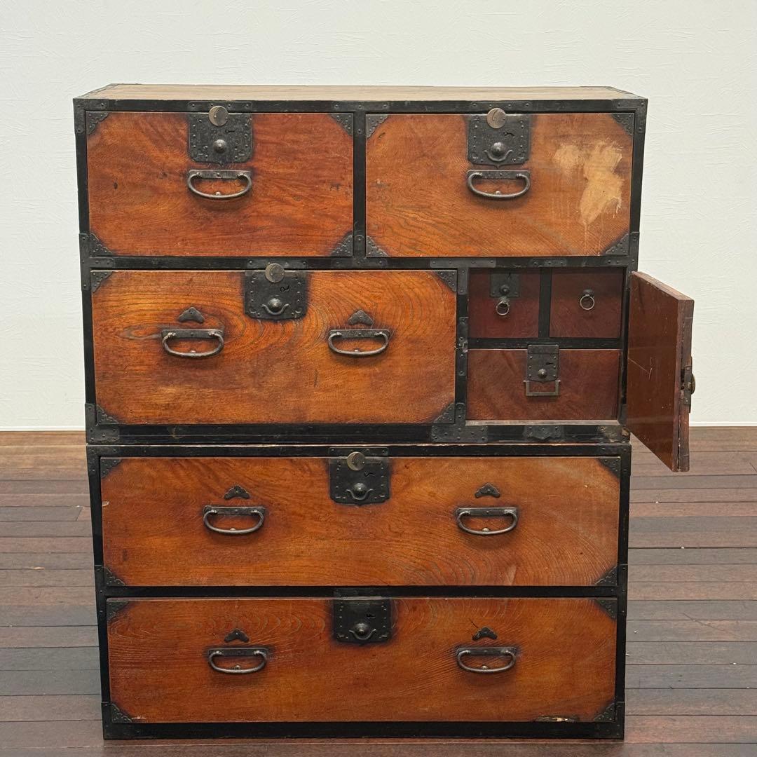 H112K36 和製アンティーク 4段チェスト