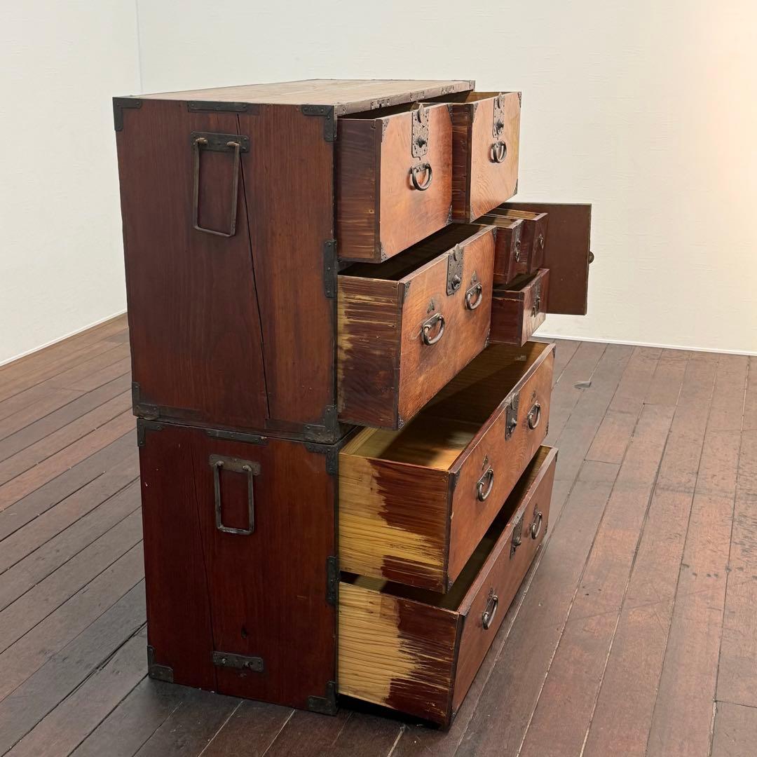 H112K36 和製アンティーク 4段チェスト