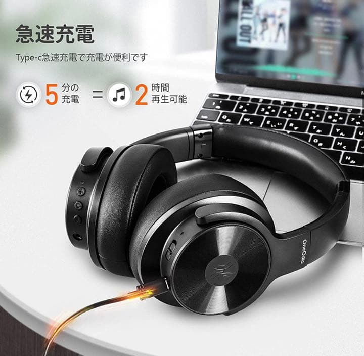 ワイヤレスヘッドホンノイズキャンセリング AAC対応 ハイブリッド オーバー