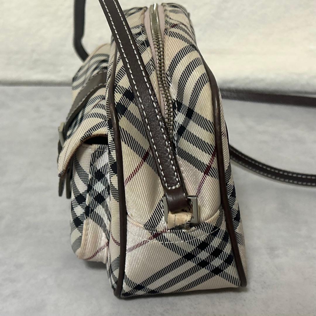 バーバリーブルーレーベル ショルダーバッグ ノバチェック ベルト ベージュ