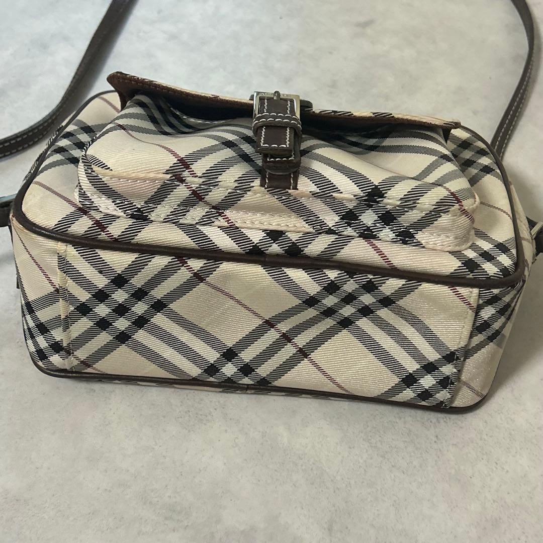 バーバリーブルーレーベル ショルダーバッグ ノバチェック ベルト ベージュ
