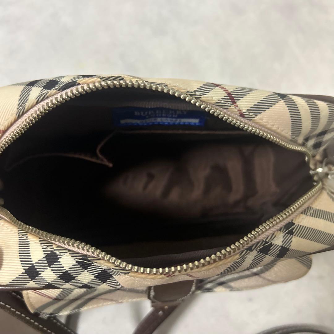 バーバリーブルーレーベル ショルダーバッグ ノバチェック ベルト ベージュ