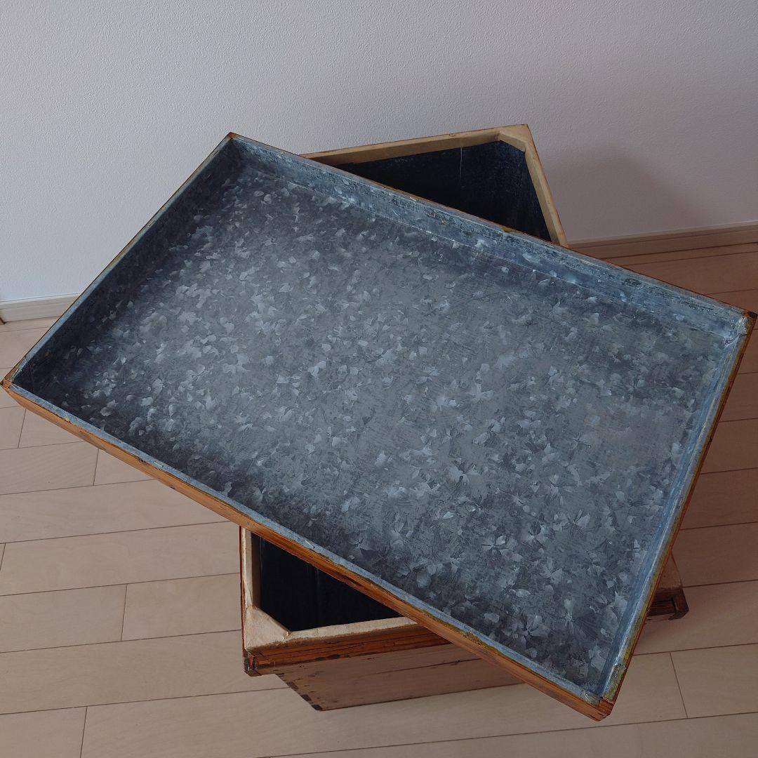 茶箱　リメイクチェスト キャスター付　アンティーク風家具 サイドテーブル