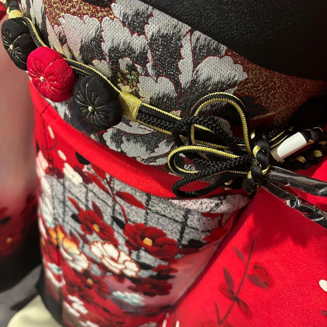 美品　染分け　花模様　金彩　牡丹　逸品　振袖　フルセット 振り袖