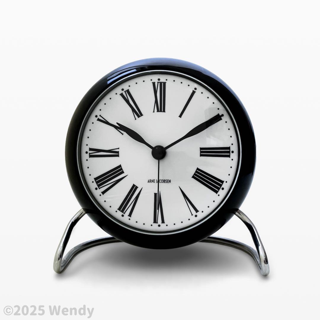 アルネ・ヤコブセン アラーム付きテーブルクロック　ROMAN