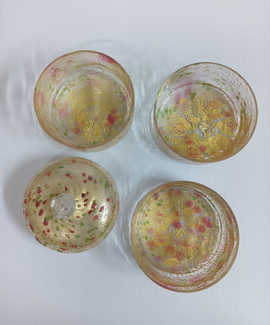 希少　琉球ガラス　金箔 3段キャニスター