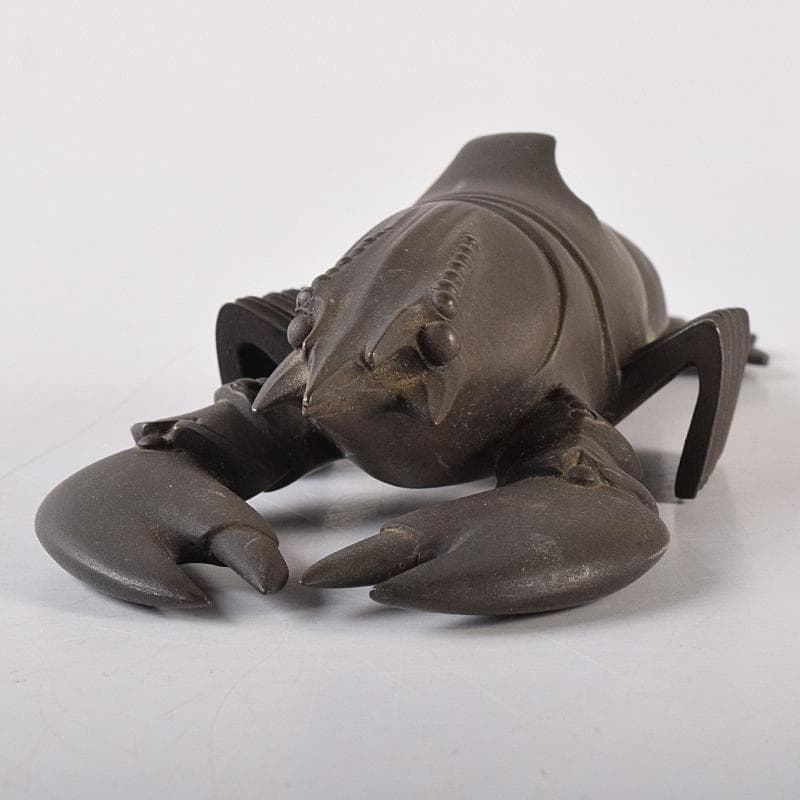 ブロンズ　海老　ロブスター　紙鎮　置物　在銘　約476g　M　R8551