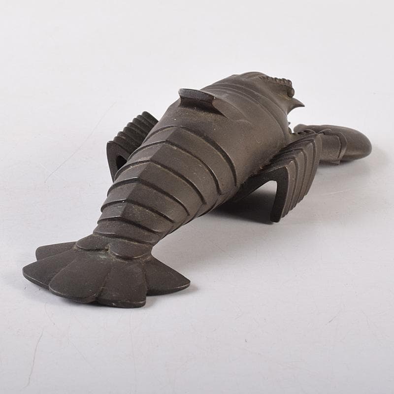 ブロンズ　海老　ロブスター　紙鎮　置物　在銘　約476g　M　R8551