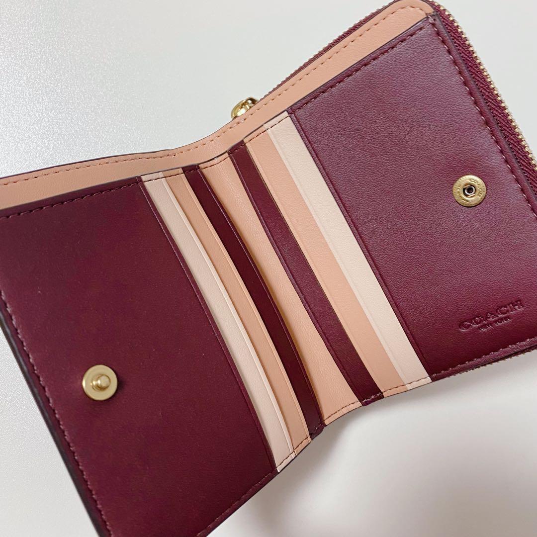 【新品未使用】COACHコーチ★二つ折り財布★ビルフォールドウォレット★ボルドー