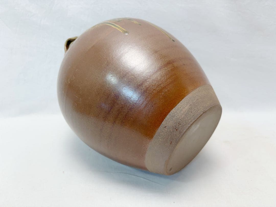未使用 茶道具 市野克明作 丹波 飾り壺 茶壺 陶印 飾網紐付 四つ耳壷 共箱
