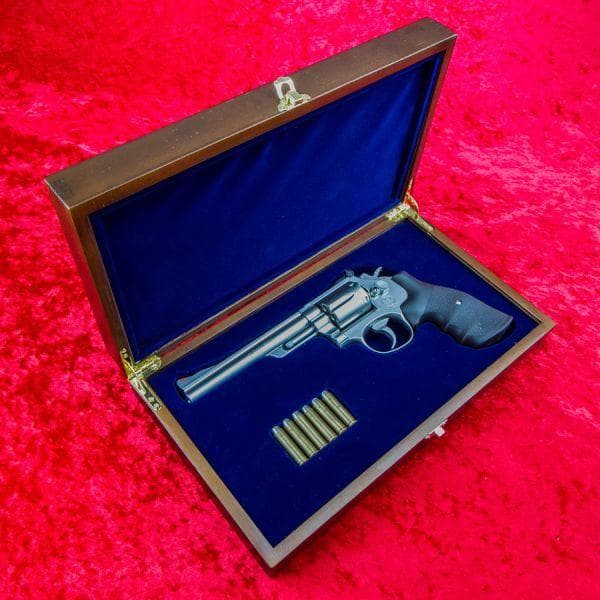 S&W M19 M66(6inc) ラバーグリップ用 木製高級化粧箱　※一点物※