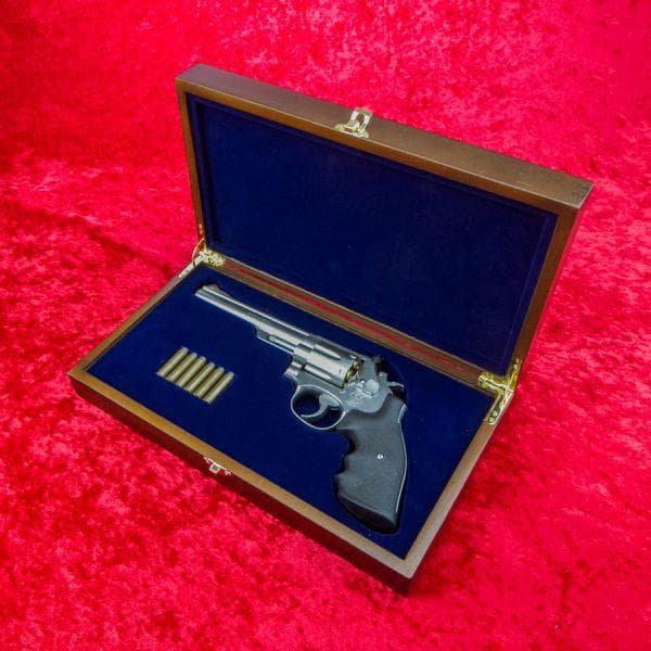 S&W M19 M66(6inc) ラバーグリップ用 木製高級化粧箱　※一点物※