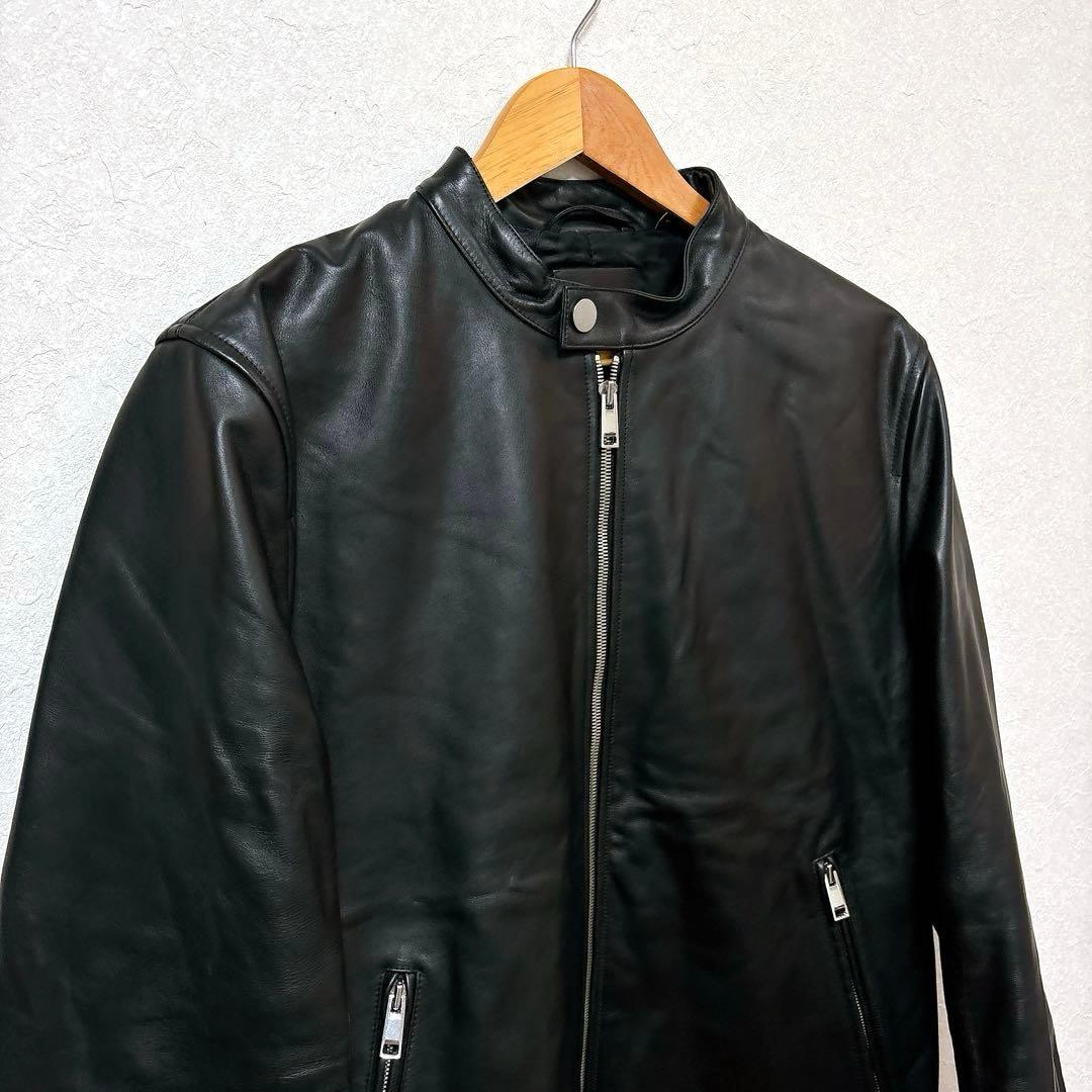 【美品】Theoryセオリー シングルレザーライダースジャケット 牛革カウレザー