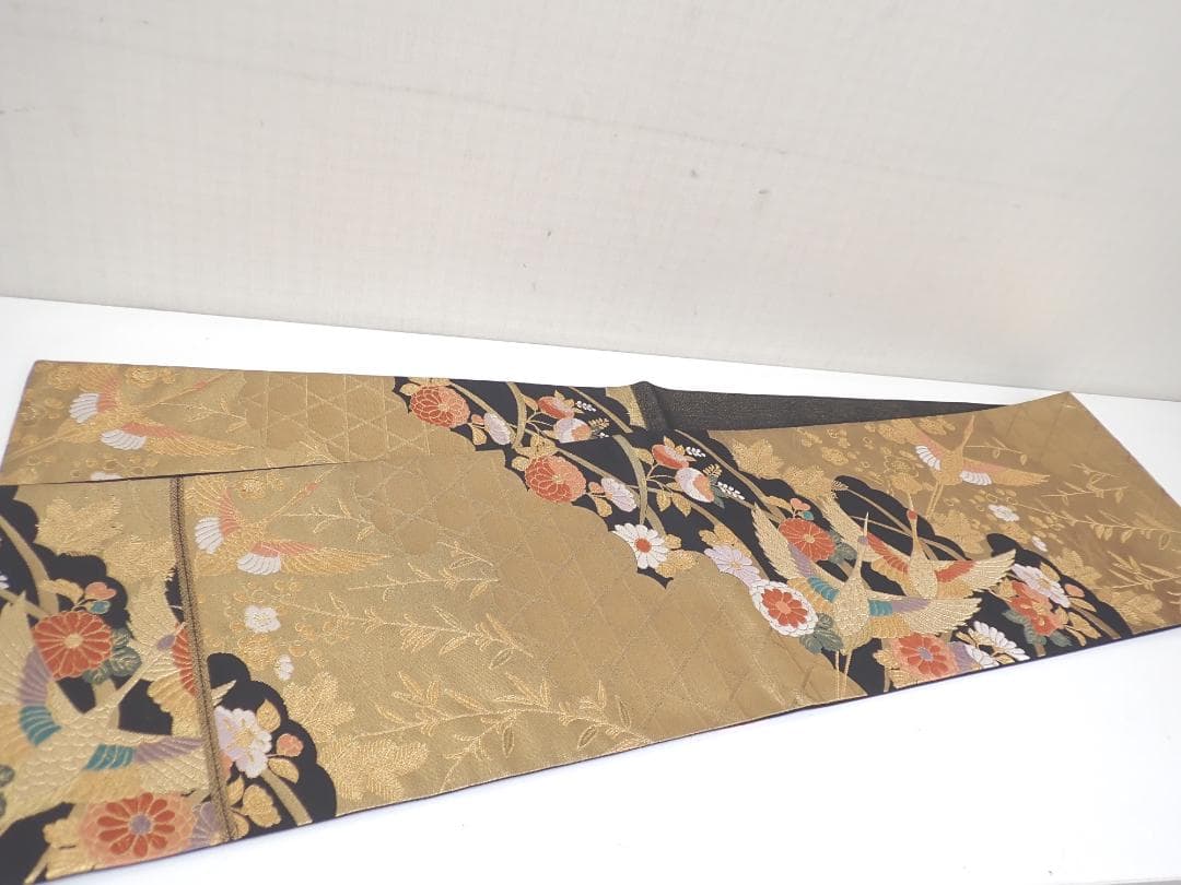 秀品 やまと謹製 正絹 振袖 袋帯 帯地 帯揚げ 全4点セット 身丈156cm