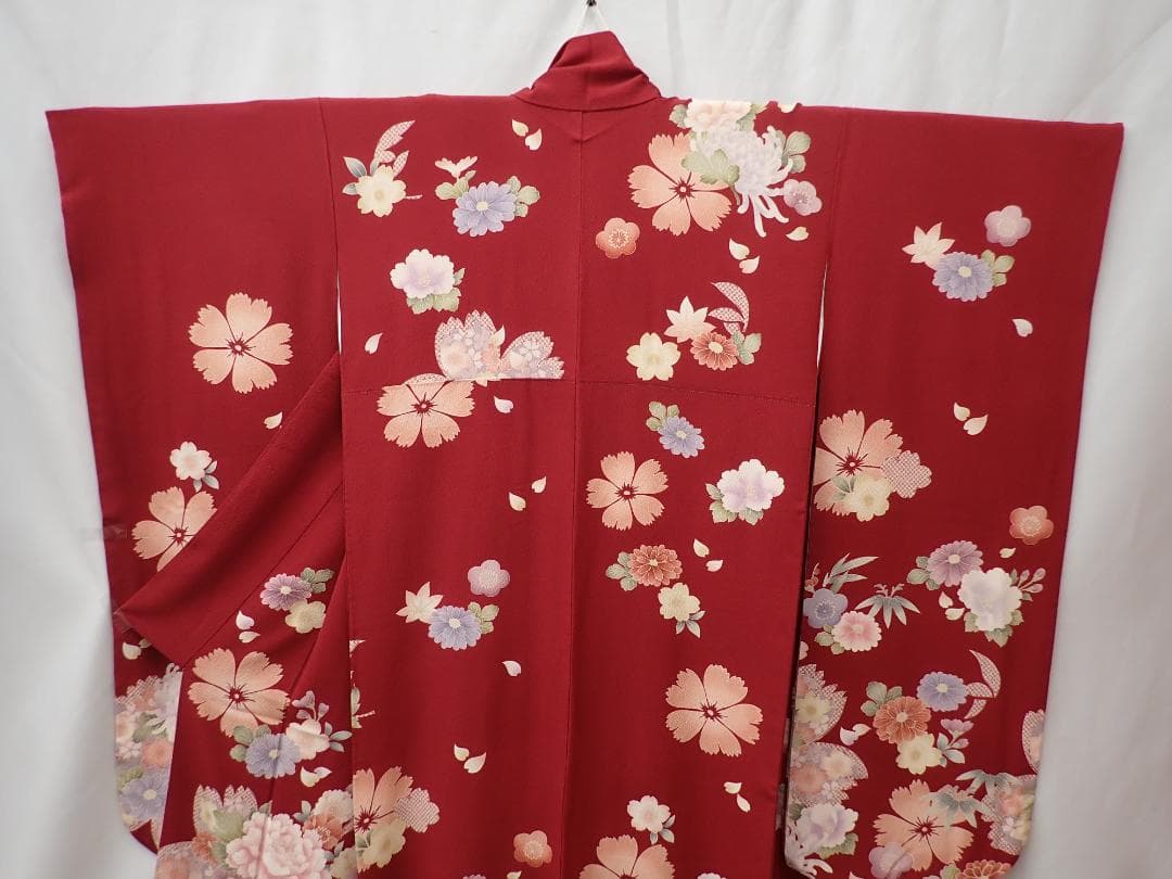 秀品 やまと謹製 正絹 振袖 袋帯 帯地 帯揚げ 全4点セット 身丈156cm