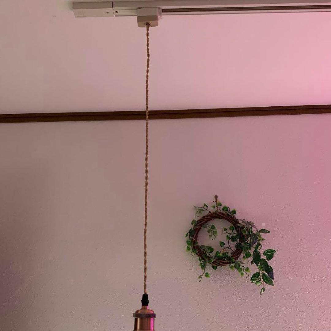 逆さ ペンダントライト おしゃれ照明 ハンドメイド グレー コード 90cm