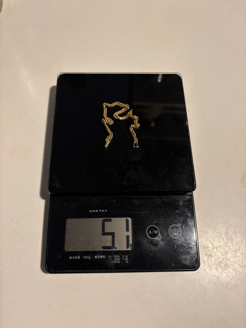 金　K18 喜平　12面トリプル　5g 18cm ブレスレット　ゴールド　18k