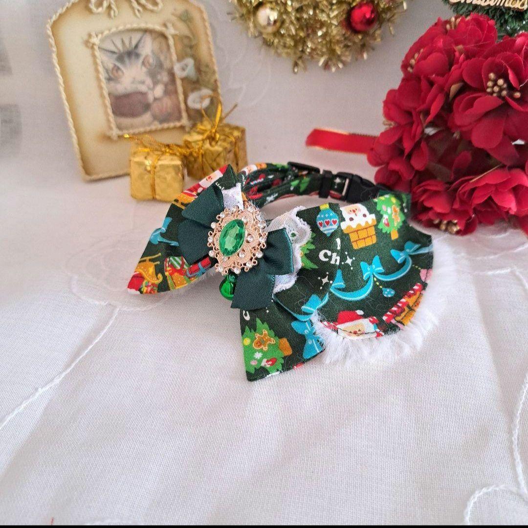 はる、クリスマスシリーズ(赤無地)わんちゃん猫ちゃん用首輪