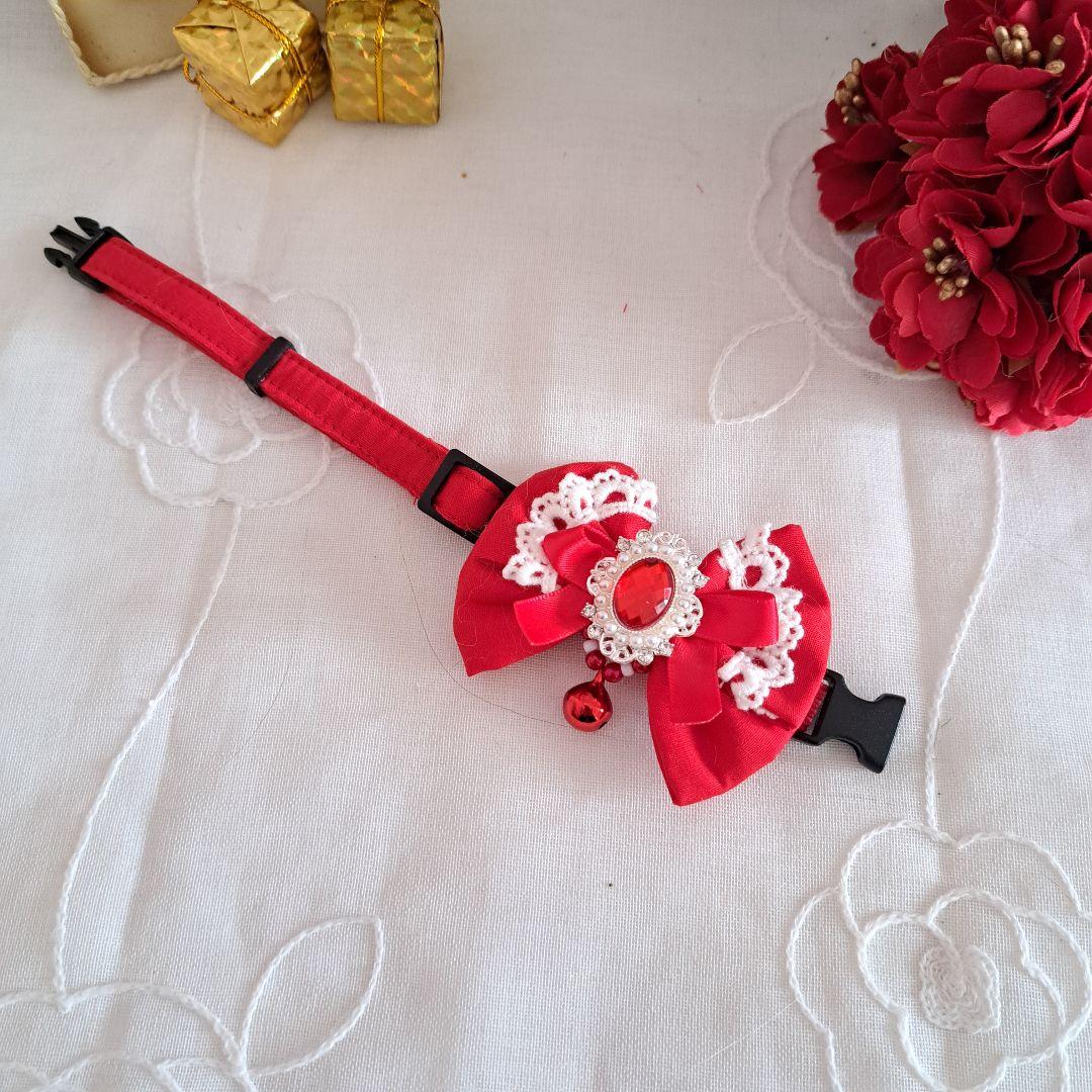 はる、クリスマスシリーズ(赤無地)わんちゃん猫ちゃん用首輪