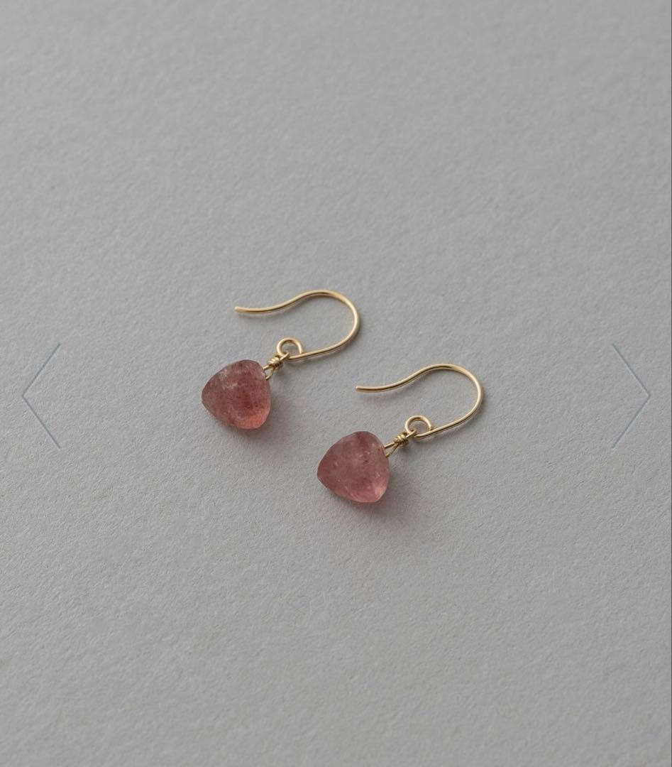 【美品】ete エテ ナチュラルストーンピアス　レッドアベンチュリン