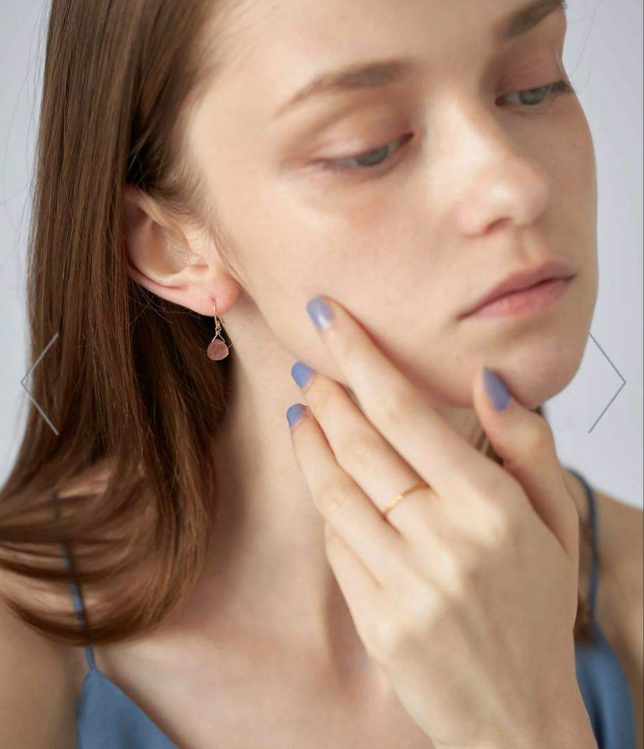 【美品】ete エテ ナチュラルストーンピアス　レッドアベンチュリン