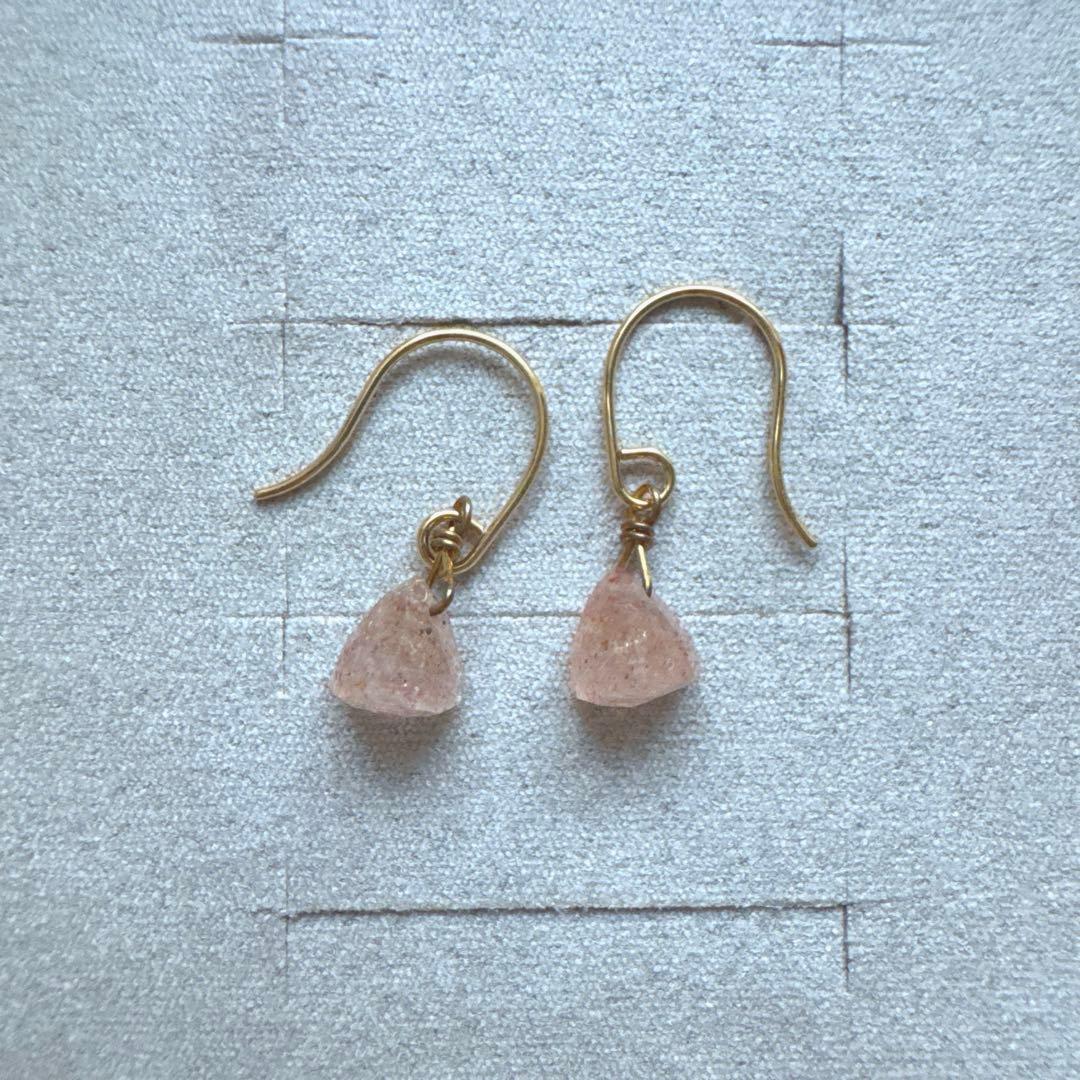 【美品】ete エテ ナチュラルストーンピアス　レッドアベンチュリン