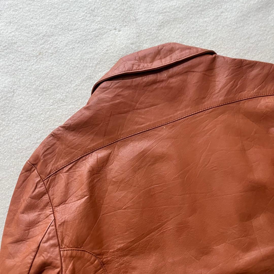 60s レザージャケット 茶 ブラウン 44 USA製 talon 本革