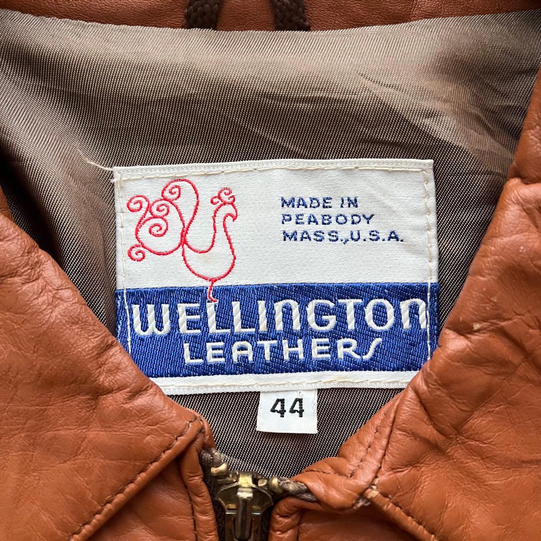 60s レザージャケット 茶 ブラウン 44 USA製 talon 本革