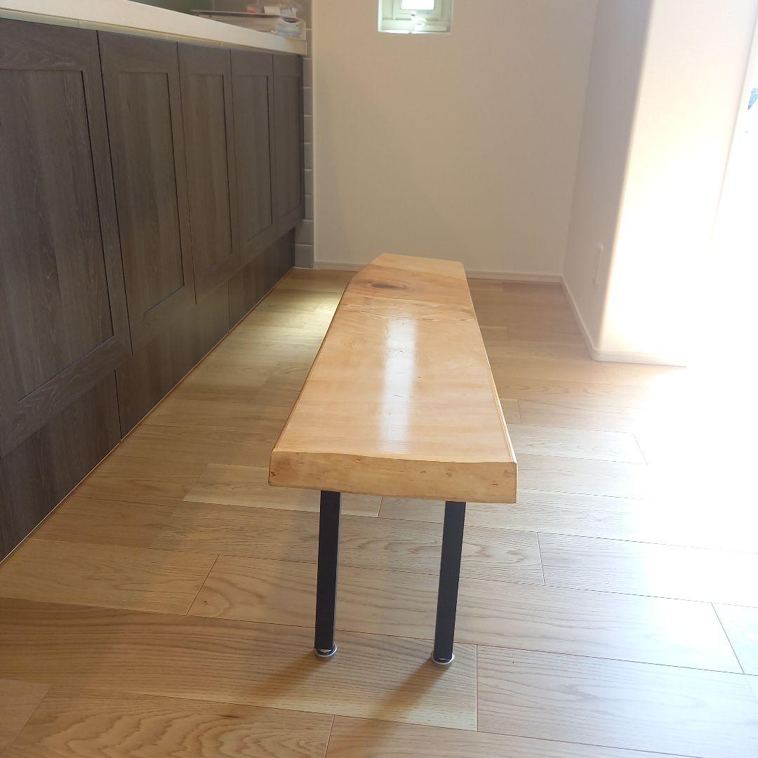 リビングローテーブル　無垢材　栃　レジン　ハンドメイド