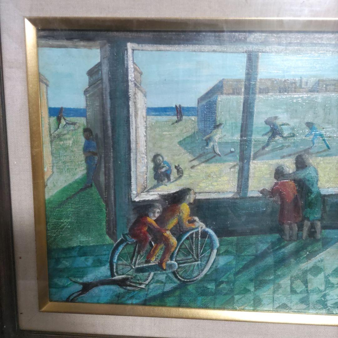 遠藤彰子　遠い日　油絵　新作保証　肉筆