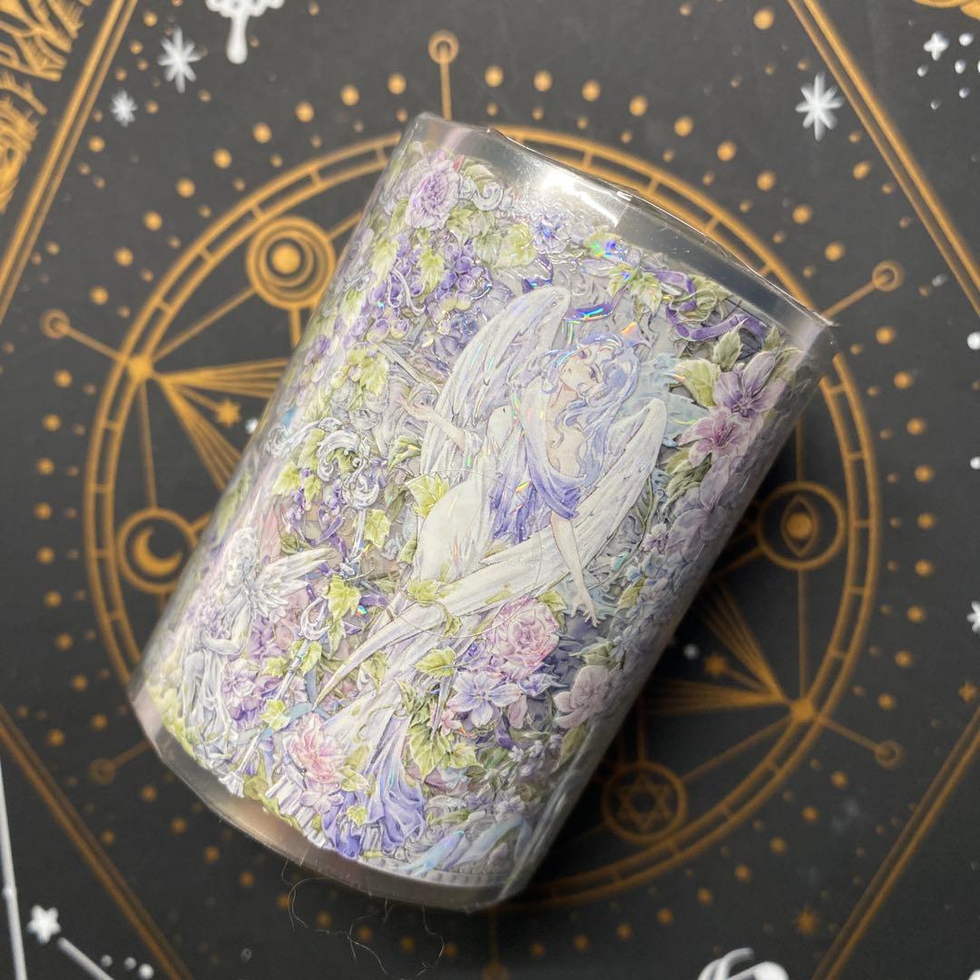 【F1】海外　10m巻　貝殻光マスキングテープ　背景系/装飾系/お花系